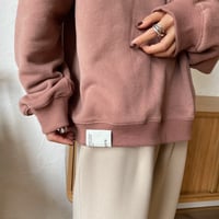 【nokcha original】unisex label hood pullover/dark pink_nt0736
