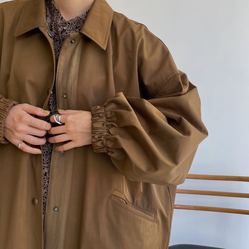 nokcha original】long coach jacket/brown_no0165 nokcha original】long coach jacket/brown_no0165