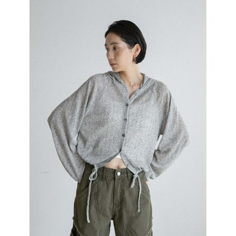 《予約販売》melange knit hoodie cardigan_no0527