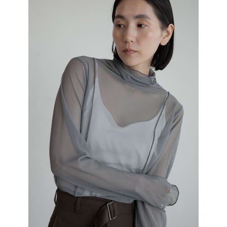 《予約販売》accent hem sheer tops/3colors_nt2243