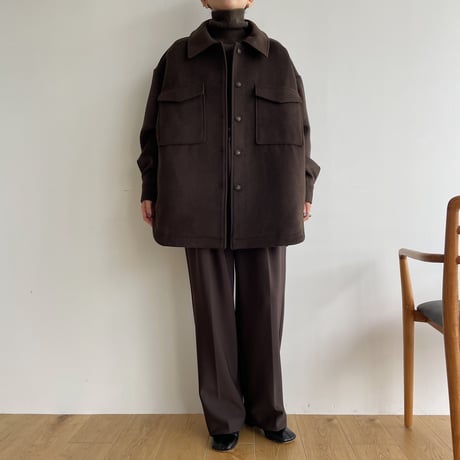 【nokcha original】twill shirt jacket/deep brown_no0247