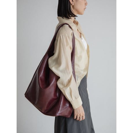 《予約販売》handsome leather like bag/2colors_na0733