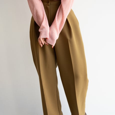 【nokcha original】tuck oval pants/khaki brown_np0537