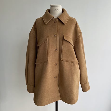 【nokcha original】twill shirt jacket/deep beige_no0246