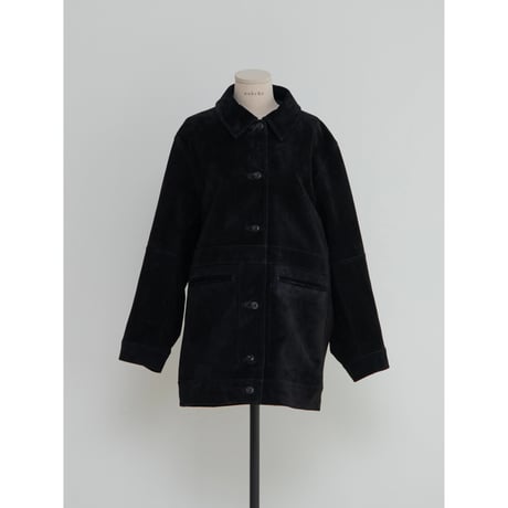 - AUTHENTIC series - real suède rich jacket/black_an0015