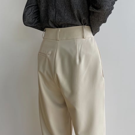 【nokcha original】three tuck wide pants/ivory_np0766