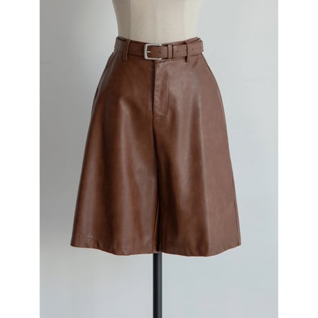 《予約販売》belt set leather like bermuda pants/3colors_np1157