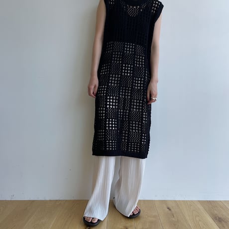 《予約販売》knit mesh long one-piece/2colors_nd0137