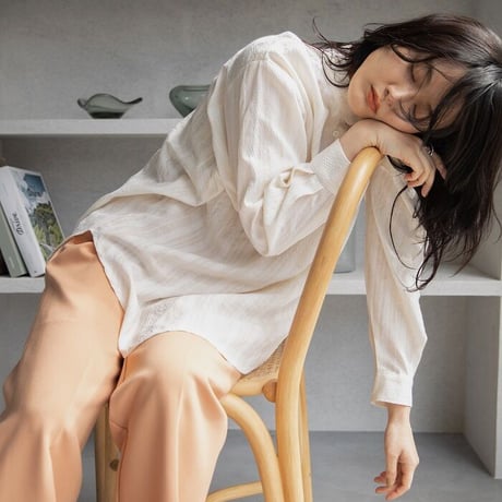 【nokcha original】jacquard over blouse/ivory_nb0041