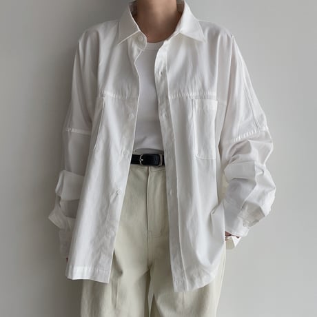 《予約販売》over cotton shirt/2colors_nb0218
