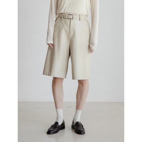 《予約販売》belt set leather like bermuda pants/3colors_np1157