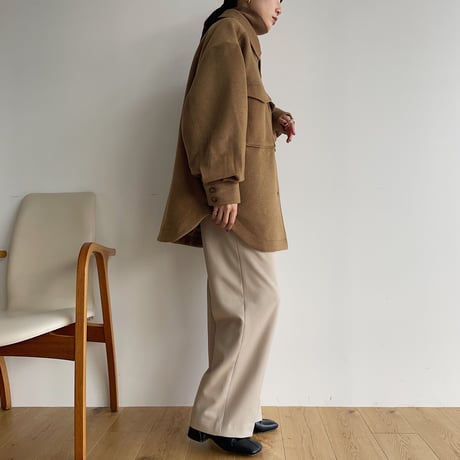 【nokcha original】twill shirt jacket/deep beige_no0246