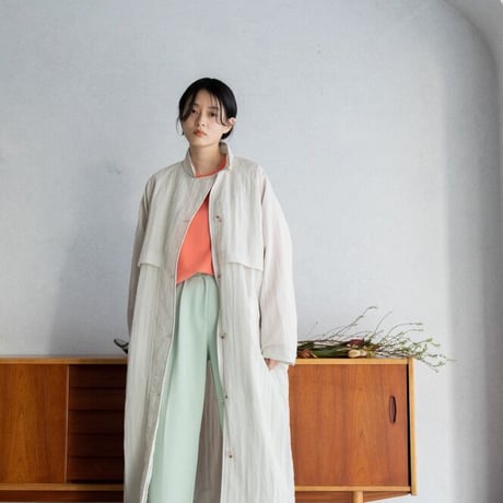 【nokcha original】washer quilting trench coat/ivory_no0120