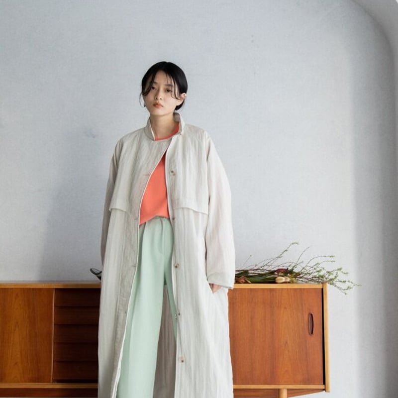 nokcha original】washer quilting trench coat/iv