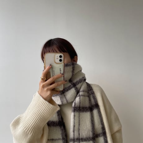 《予約販売》warm check muffler_na0477