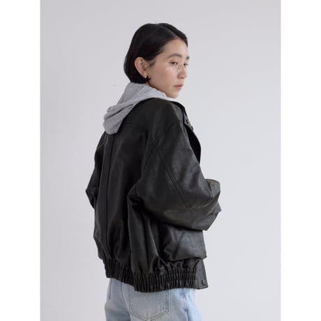 《予約販売》rich fake leather jacket/2colors_no0519