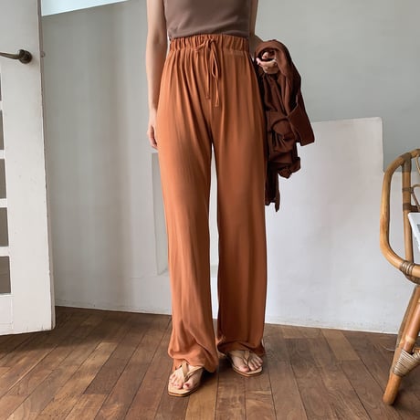 【nokcha original】material lady pants/ brick_np0243
