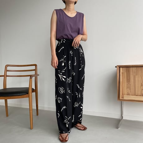 【nokcha original】nuance pattern pants/black_np0421