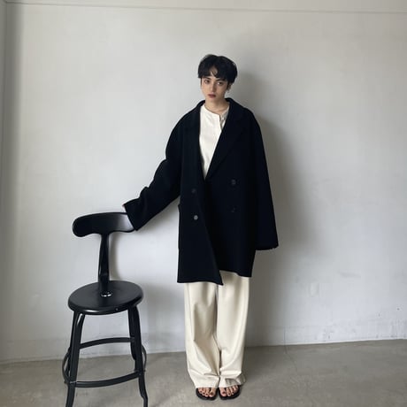 【nokcha original】HAND MADE tailored middle coat/black_no0307