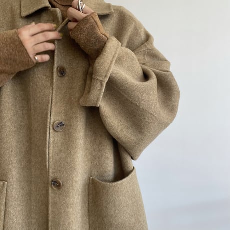 【nokcha original】HAND MADE herringbone over wool coat/beige_no0160