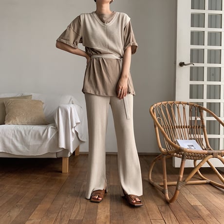 【nokcha original】quality linen knit pants/oatmeal_np0212