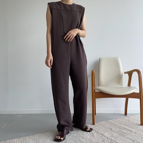 【nokcha original】quality lady jumpsuit/deep brown_np0423