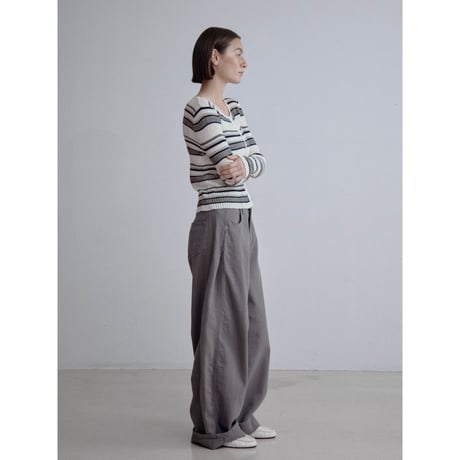 《予約販売》accent border knit cardigan/2colors_nt2515