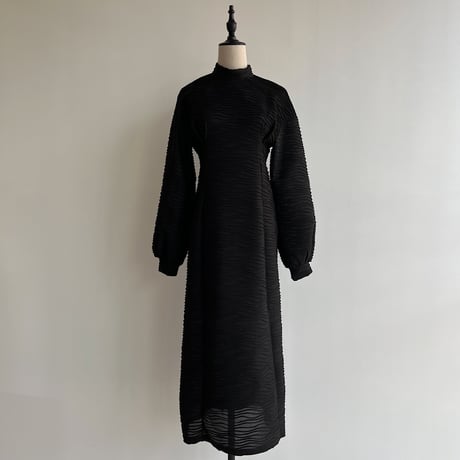 【nokcha original】volume long dress/black_nd0120