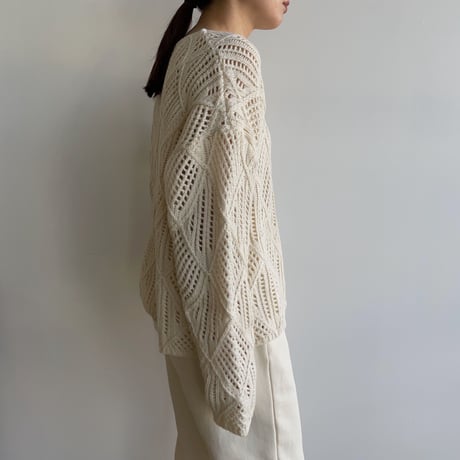 《予約販売》pattern low gauge knit/2colors_nt1614