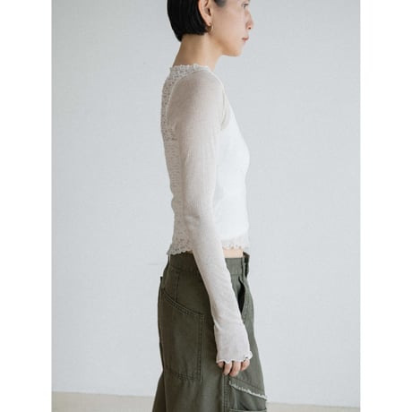 《予約販売》back lace sheer tops/2colors_nt2555