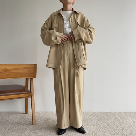 【nokcha original】2way pocket pants/beige_np0665