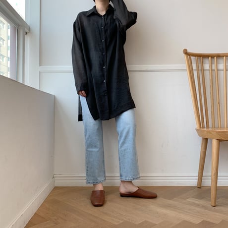 ✳︎予約販売✳︎sheer  slit shirt/2colors_nb0002