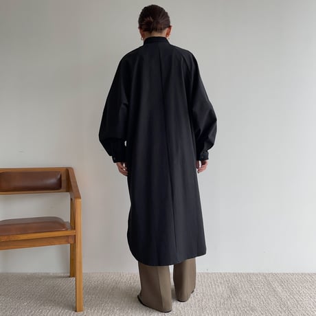 【nokcha original】accent jacquard long shirt/black_nb0081
