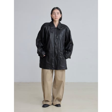 《予約販売》soft fake leather jacket/2colors_no0512