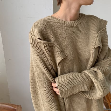 《予約販売》unique shoulder knit/2colors_nt0641