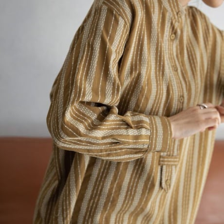 【nokcha original】jacquard over blouse/camel_nb0042
