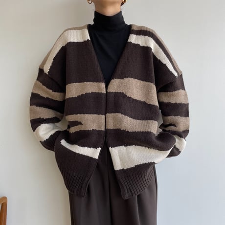 【nokcha original】ennui knit cardigan/deep brown_nt1502