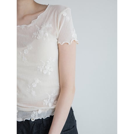 《予約販売》flower pattern sheer tops/2colors_nt2590