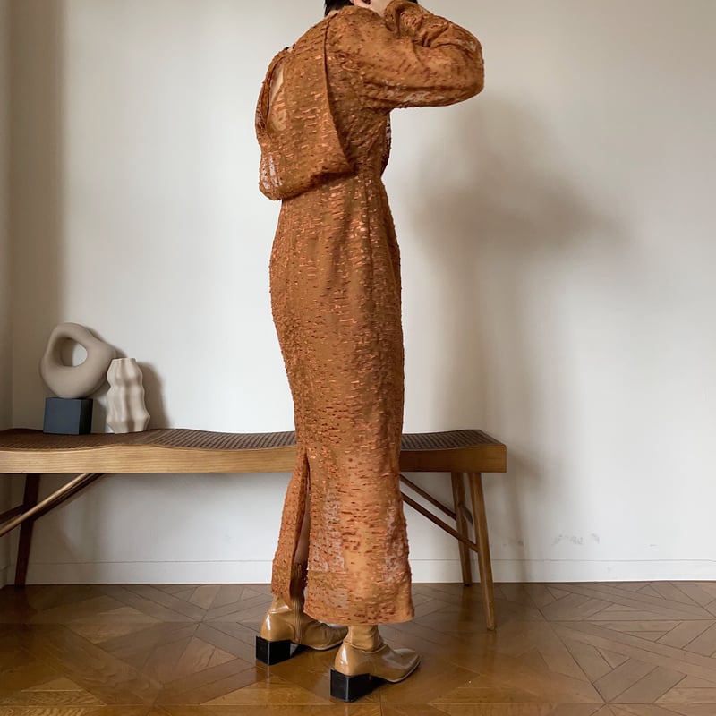 nokcha ジャガード シアー ドレス nokcha original】jacquard sheer dress/black_nd0