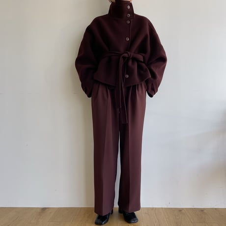 【nokcha original】HAND MADE 4way over half coat/wine_no0243