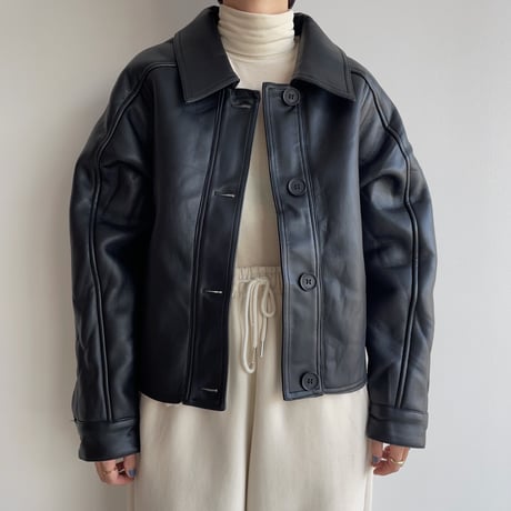 《予約販売》boa liner eco leather jacket_no0338