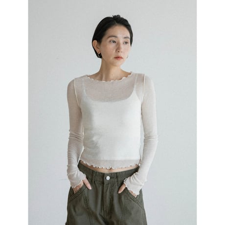 《予約販売》back lace sheer tops/2colors_nt2555