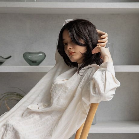 【nokcha original】jacquard over blouse/ivory_nb0041