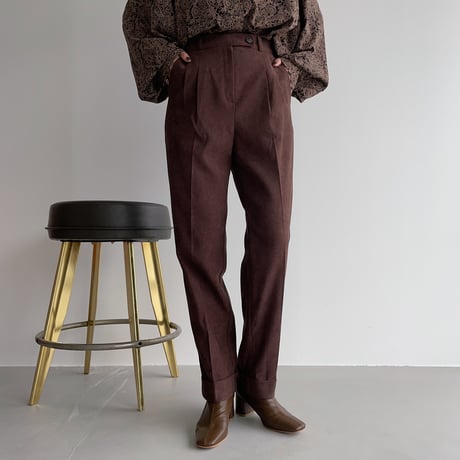 【nokcha original】roll up tapered pants/purple brown_np0461