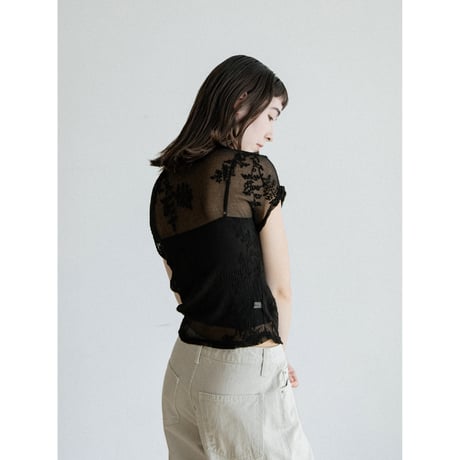 《予約販売》2way sheer jacquard blouse/2colors_nb0377