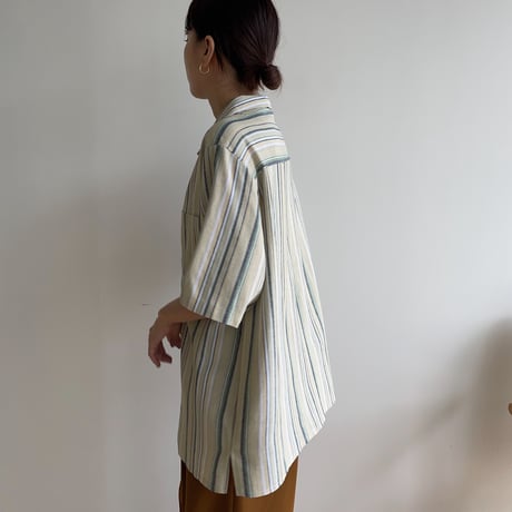 《予約販売》contrast linen shirt_nt1366
