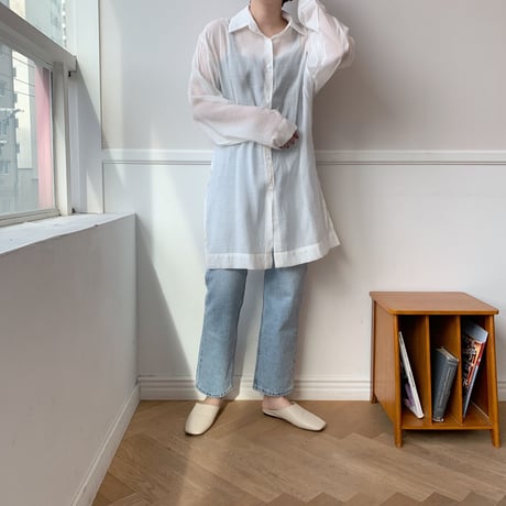 ✳︎予約販売✳︎sheer  slit shirt/2colors_nb0002