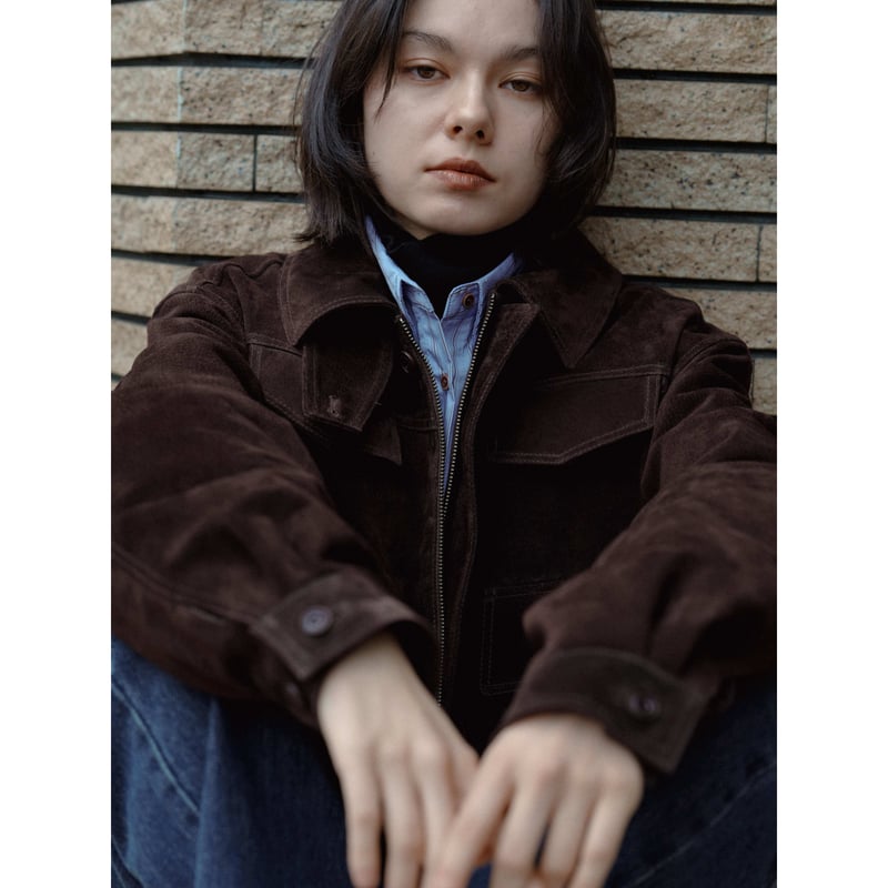 quilting liner real suède jacket/black RESTOCK 】- AUTHENTIC series - quilting liner