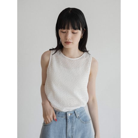 《予約販売》accent mesh tank top/2colors_nt2326
