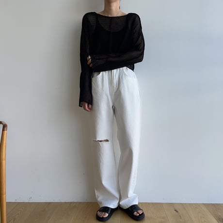 《予約販売》cut white pants_np0814